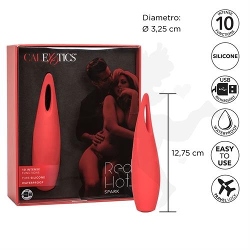 Masajeador red hot spark con 10 velocidades y carga USB